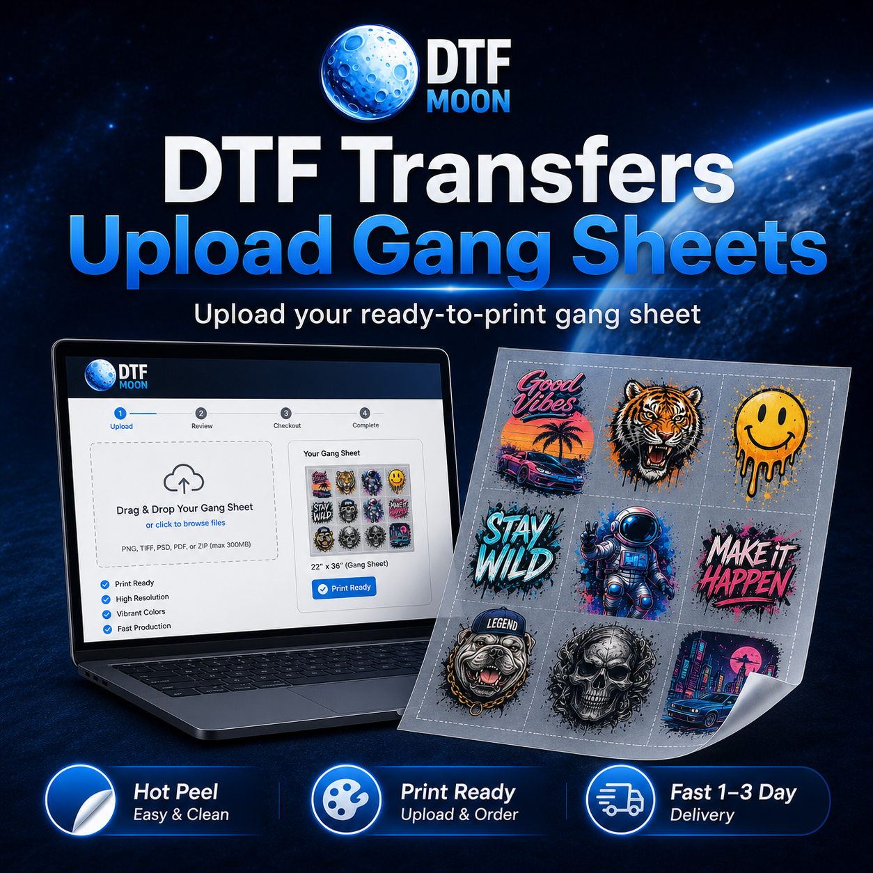 DTF Transfers Upload Gang Sheets